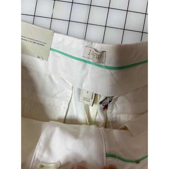 J. Crew White Shorts Watermelon Design Women's 8 NWT - Picture 3 of 5